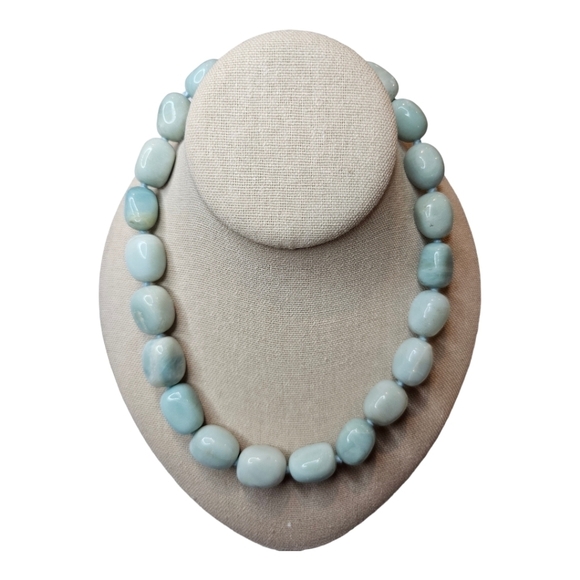 Gold Stone Jewelers Semi-precious Blue Chalcedony Necklace Sterling Silv… - Picture 5 of 6